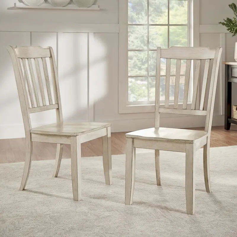 Chaises de salle à manger Eleanor à dossier à lattes en bois (lot de 2) par iNSPIRE Q Classic