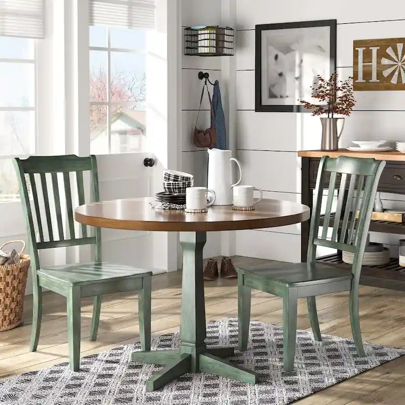 Chaises de salle à manger Eleanor à dossier à lattes en bois (lot de 2) par iNSPIRE Q Classic