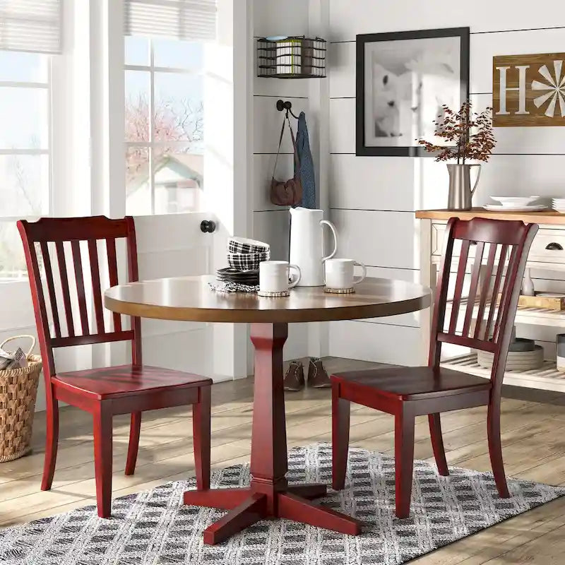 Chaises de salle à manger Eleanor à dossier à lattes en bois (lot de 2) par iNSPIRE Q Classic