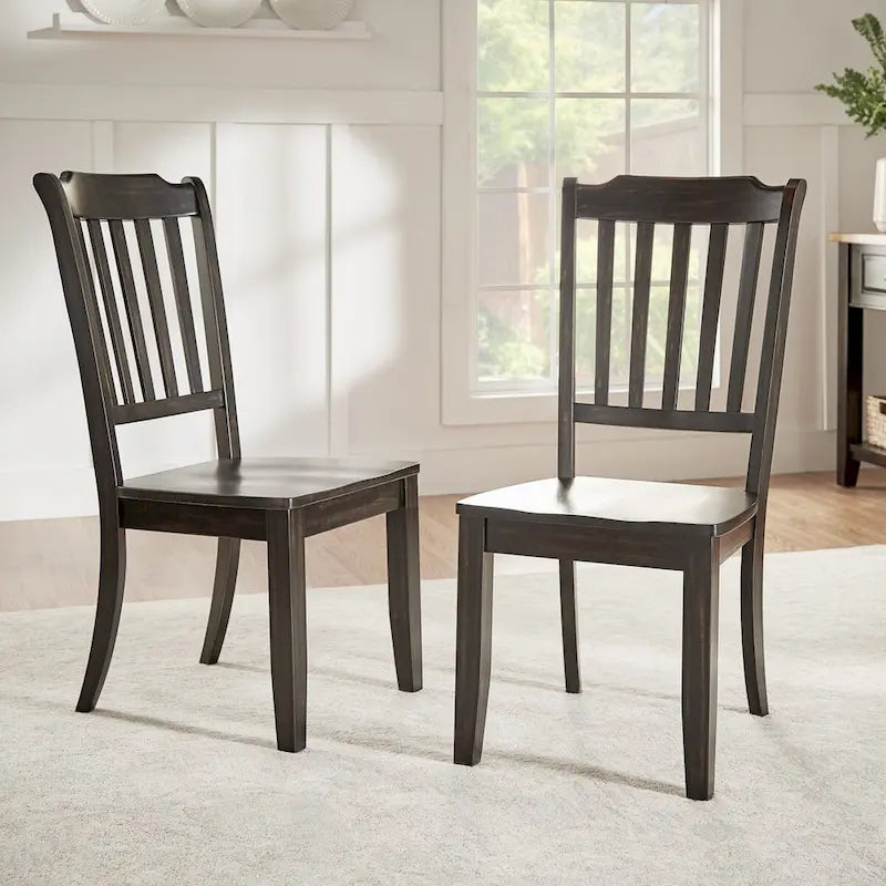 Chaises de salle à manger Eleanor à dossier à lattes en bois (lot de 2) par iNSPIRE Q Classic