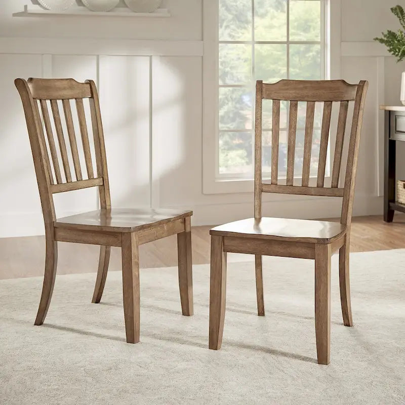 Chaises de salle à manger Eleanor à dossier à lattes en bois (lot de 2) par iNSPIRE Q Classic