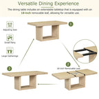 Ensemble de table à manger contemporaine extensible à piédestal 6 pièces de 198 cm (78 pouces)