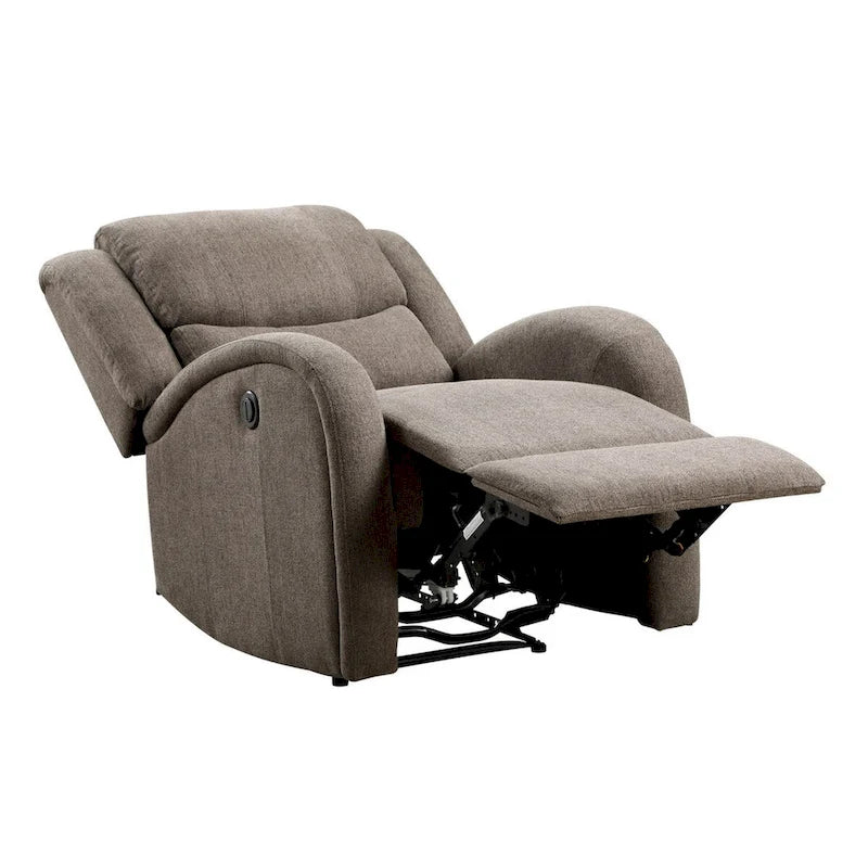 Fauteuil inclinable électrique Karena 38 pouces, chenille marron, bois massif