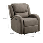 Fauteuil inclinable électrique Karena 38 pouces, chenille marron, bois massif