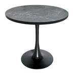 Bristol 36 Round Dining Table for 4 with MDF Top and Sleek Black Iron Base for Kitchen & Dining Room