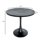 Table de salle à manger ronde Bristol 36 pour 4 personnes avec plateau en MDF et élégant piètement en fer noir pour la cuisine et la salle à manger