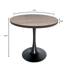 Table de salle à manger ronde Bristol 36 pour 4 personnes avec plateau en MDF et élégant piètement en fer noir pour la cuisine et la salle à manger