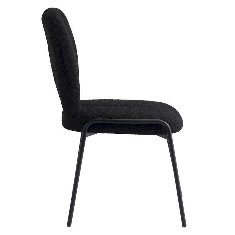 Chaise d'appoint de salle à manger Celestial Boucle avec structure en fer noir