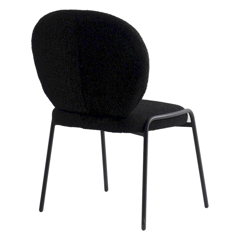 Chaise d'appoint de salle à manger Celestial Boucle avec structure en fer noir