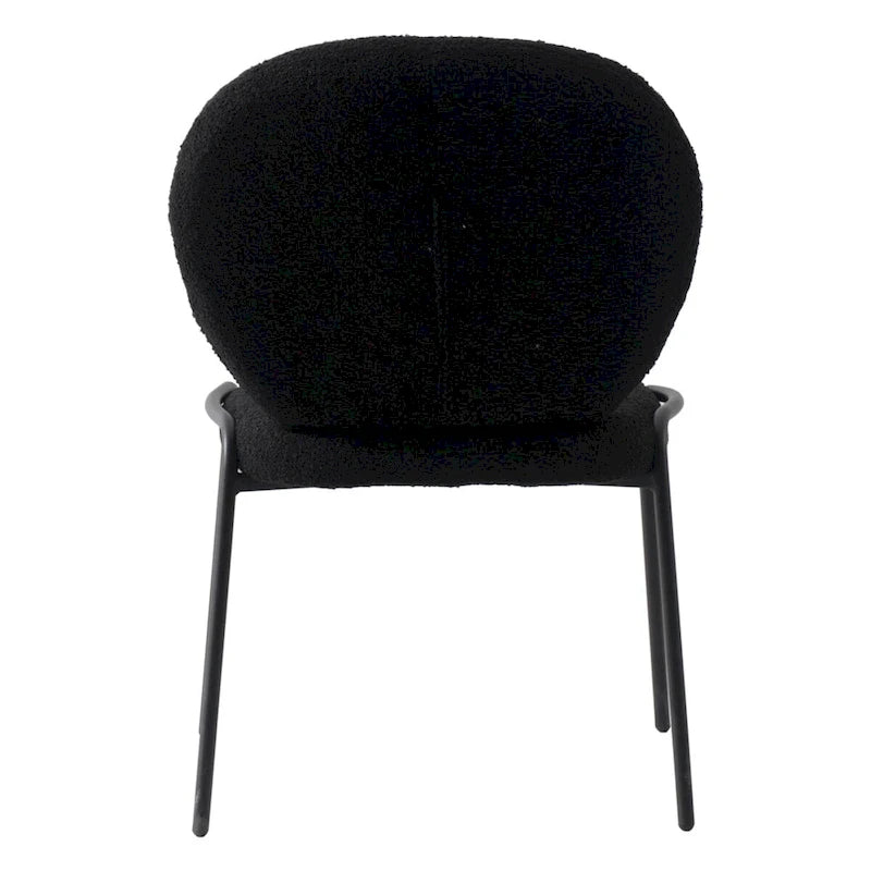 Chaise d'appoint de salle à manger Celestial Boucle avec structure en fer noir