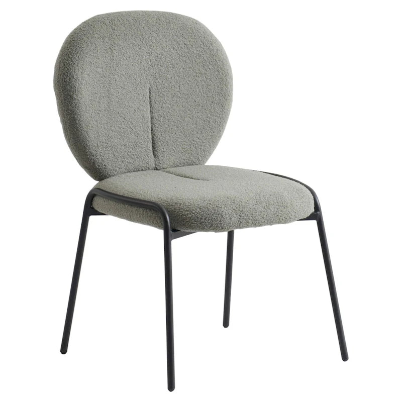 Chaise d'appoint de salle à manger Celestial Boucle avec structure en fer noir