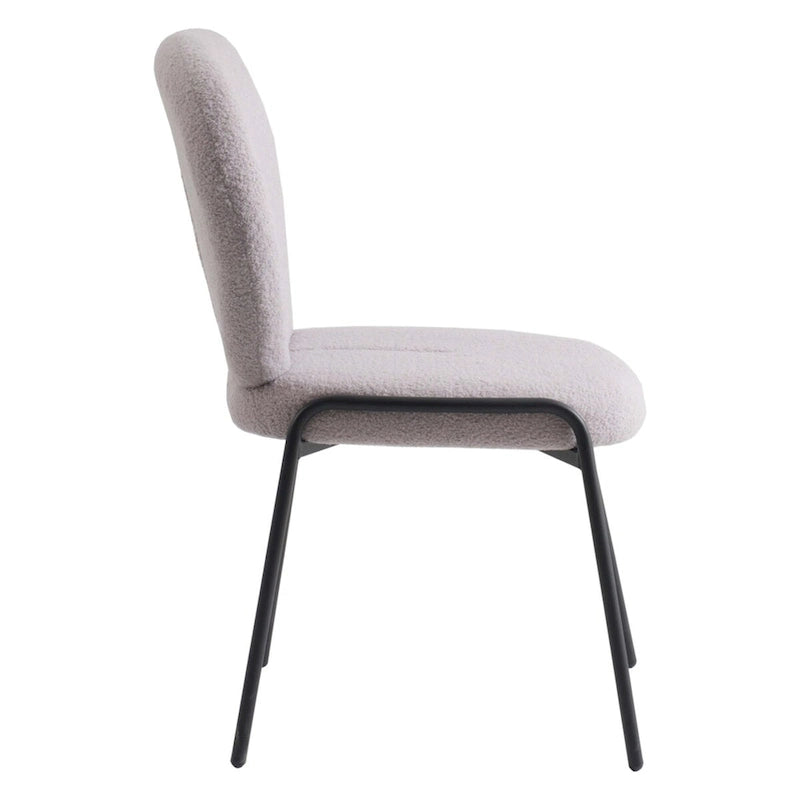Chaise d'appoint de salle à manger Celestial Boucle avec structure en fer noir