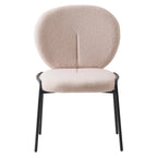 Chaise d'appoint de salle à manger Celestial Boucle avec structure en fer noir