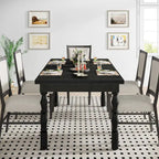 Table de salle à manger rectangulaire en bois de 157 cm (62 po) pour 4 à 6 personnes, style campagnard.