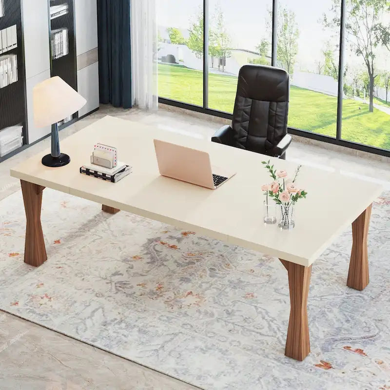 Bureau de direction, grand bureau de 71 cm de large x 35 cm de profondeur, bureau d'ordinateur moderne