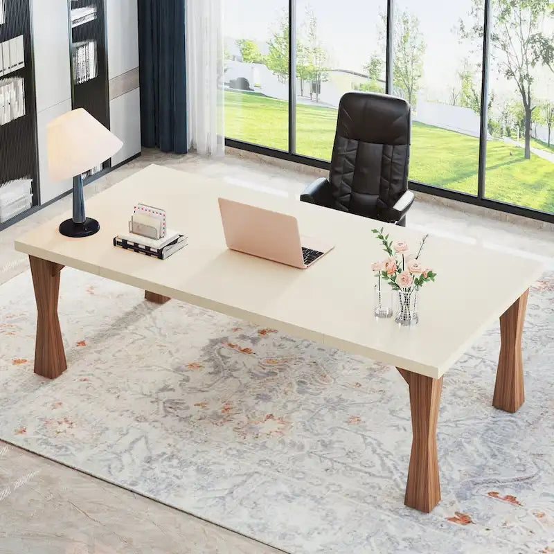 Executive Desk, 71 W x 35 D Large Office Desk, Modern Computer Desk