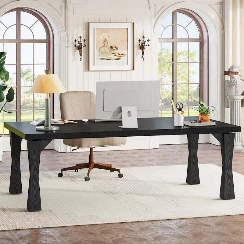 Bureau de direction, grand bureau de 71 cm de large x 35 cm de profondeur, bureau d'ordinateur moderne