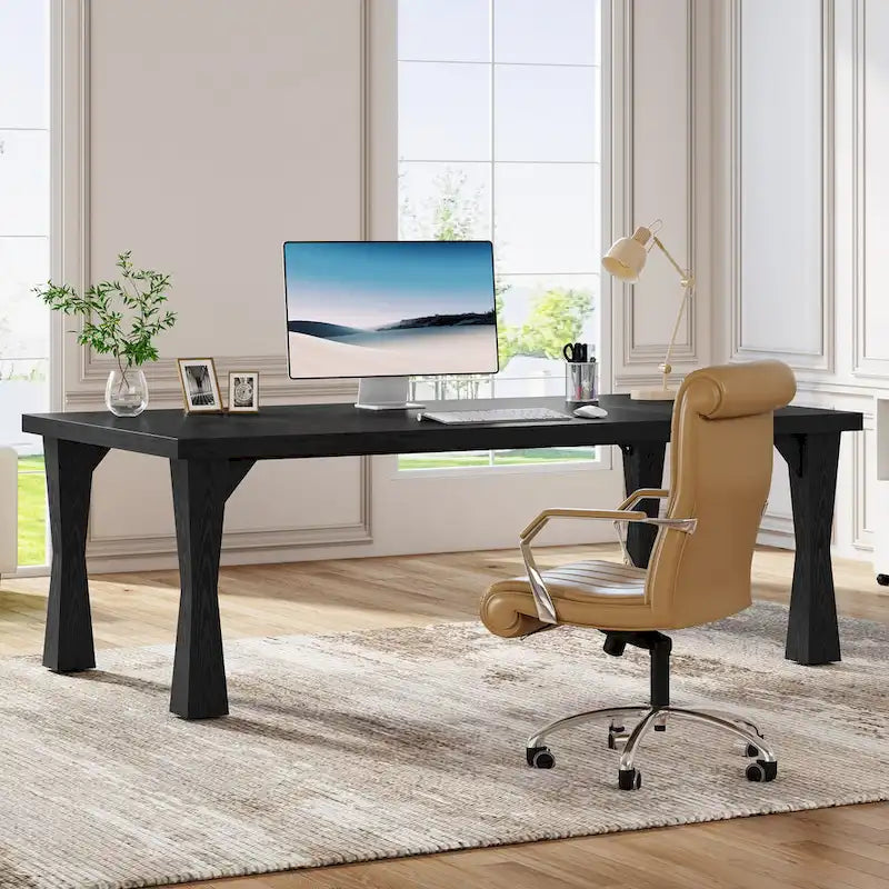 Bureau de direction, grand bureau de 71 cm de large x 35 cm de profondeur, bureau d'ordinateur moderne