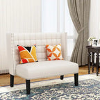 Canapé-lit moderne, banquette-lit 2 places, canapé capitonné, banc de salle à manger avec clous décoratifs pour salon