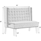 Canapé-lit moderne, banquette-lit 2 places, canapé capitonné, banc de salle à manger avec clous décoratifs pour salon