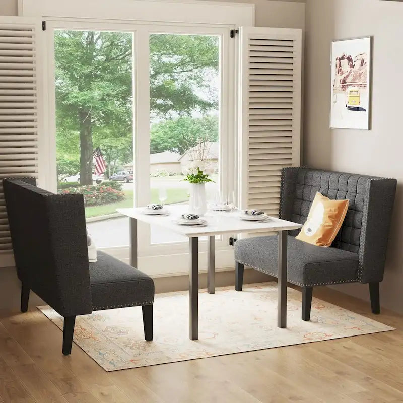 Canapé-lit moderne, banquette-lit 2 places, canapé capitonné, banc de salle à manger avec clous décoratifs pour salon