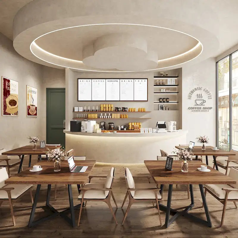 Table de salle à manger carrée pour 4 personnes, 80 cm, style industriel, idéale pour les petits espaces.