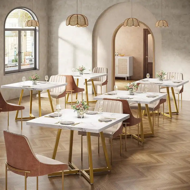 Table de salle à manger carrée pour 4 personnes, 80 cm, style industriel, idéale pour les petits espaces.