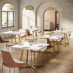 Table de salle à manger carrée pour 4 personnes, 80 cm, style industriel, idéale pour les petits espaces.