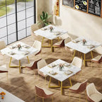 Table de salle à manger carrée pour 4 personnes, 80 cm, style industriel, idéale pour les petits espaces.