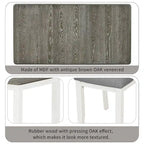 Ensemble de salle à manger rétro 7 pièces comprenant une table extensible pour 6 personnes et 6 chaises rembourrées