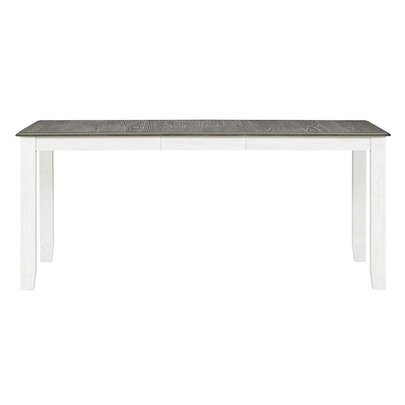 Ensemble de salle à manger rétro 7 pièces comprenant une table extensible pour 6 personnes et 6 chaises rembourrées