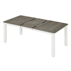 Ensemble de salle à manger rétro 7 pièces comprenant une table extensible pour 6 personnes et 6 chaises rembourrées