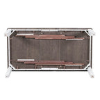 Ensemble de salle à manger rétro 7 pièces comprenant une table extensible pour 6 personnes et 6 chaises rembourrées