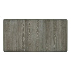 Ensemble de salle à manger rétro 7 pièces comprenant une table extensible pour 6 personnes et 6 chaises rembourrées