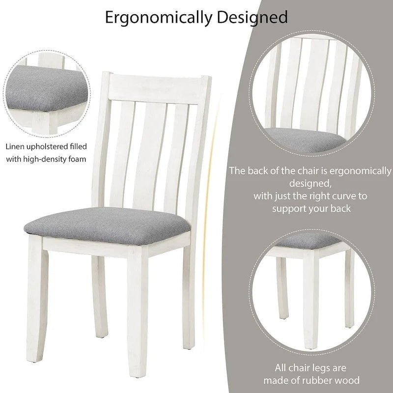 Ensemble de salle à manger rétro 7 pièces comprenant une table extensible pour 6 personnes et 6 chaises rembourrées