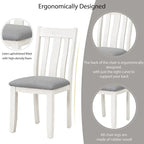 Ensemble de salle à manger rétro 7 pièces comprenant une table extensible pour 6 personnes et 6 chaises rembourrées