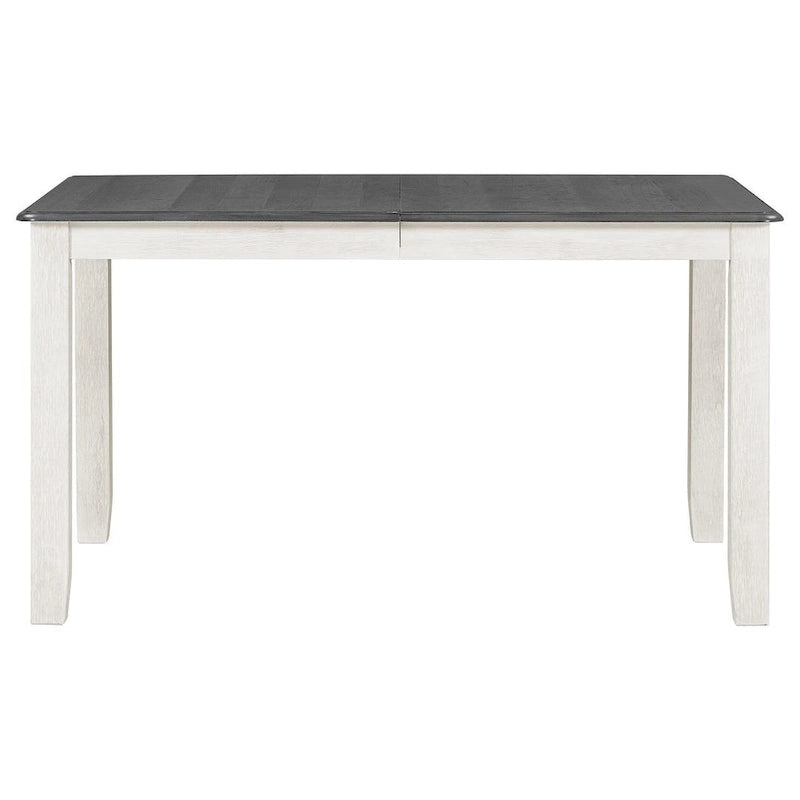 Ensemble de salle à manger rétro 7 pièces comprenant une table extensible pour 6 personnes et 6 chaises rembourrées