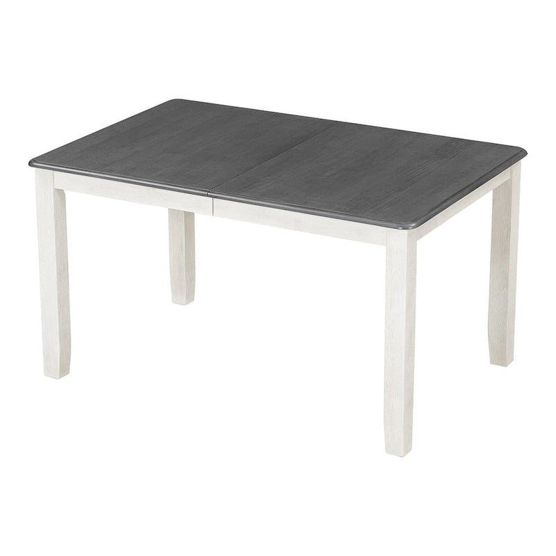 Ensemble de salle à manger rétro 7 pièces comprenant une table extensible pour 6 personnes et 6 chaises rembourrées