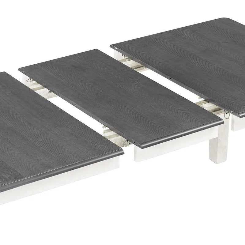 Ensemble de salle à manger rétro 7 pièces comprenant une table extensible pour 6 personnes et 6 chaises rembourrées