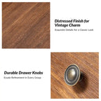 Table d'appoint traditionnelle Eric de 66 cm de haut en bois massif avec port USB, par HULALA HOME