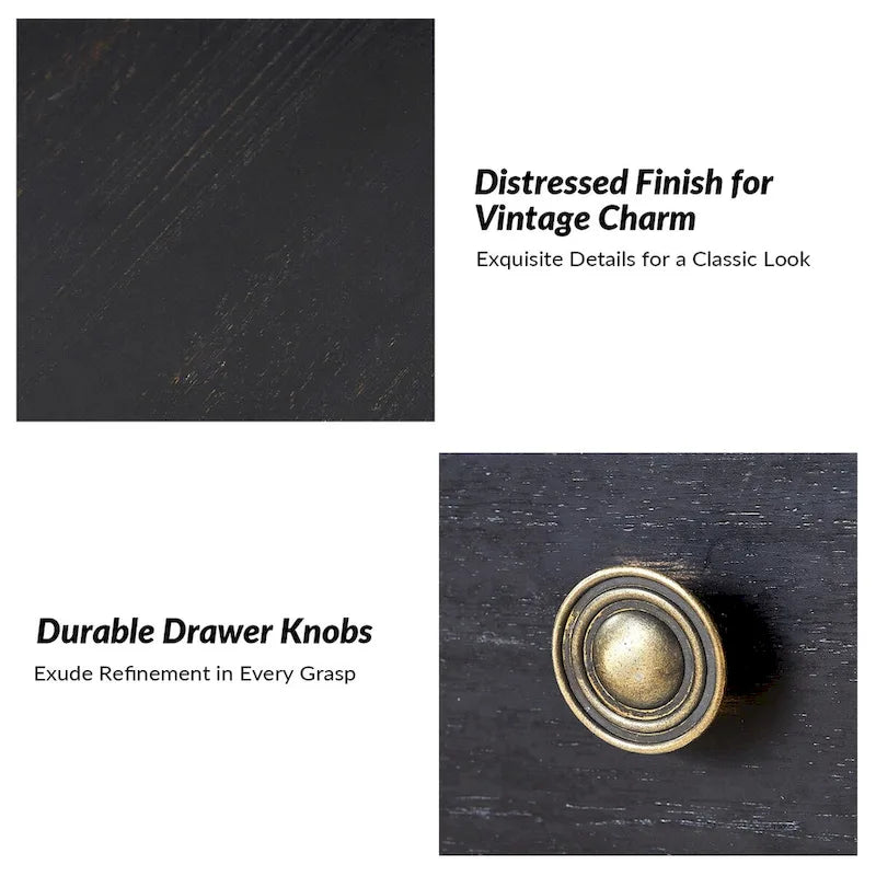 Table d'appoint traditionnelle Eric de 66 cm de haut en bois massif avec port USB, par HULALA HOME