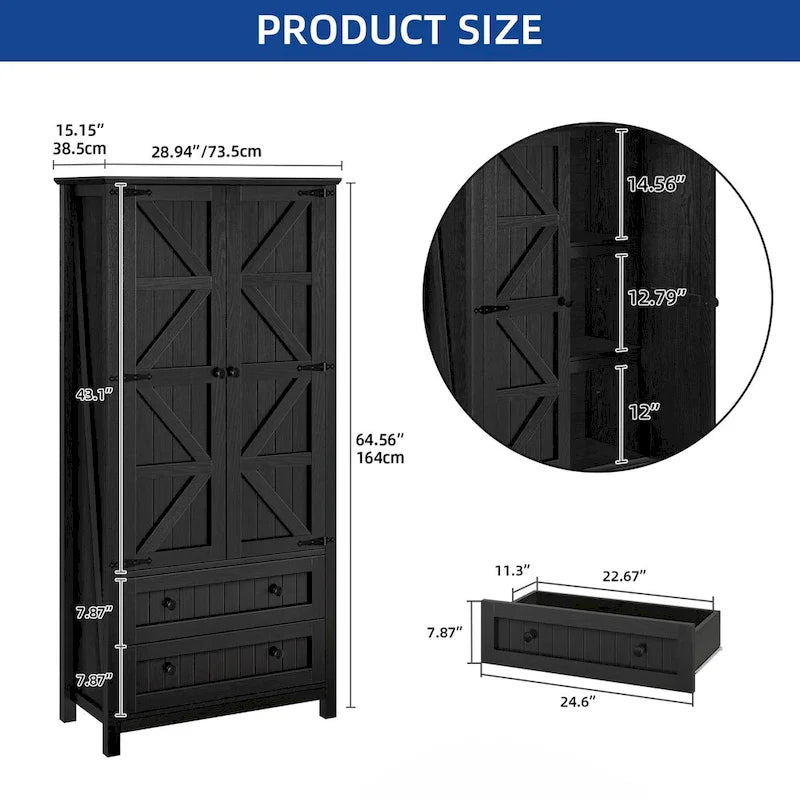 Armoire de rangement de cuisine de ferme