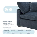 Canapé-lit d'angle modulaire en chenille en forme de U avec pouf