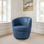 Fauteuil pivotant moderne en cuir, fauteuil tonneau rembourré