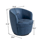 Fauteuil pivotant moderne en cuir, fauteuil tonneau rembourré