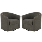 Ensemble de 2 fauteuils pivotants rembourrés avec garniture cloutée