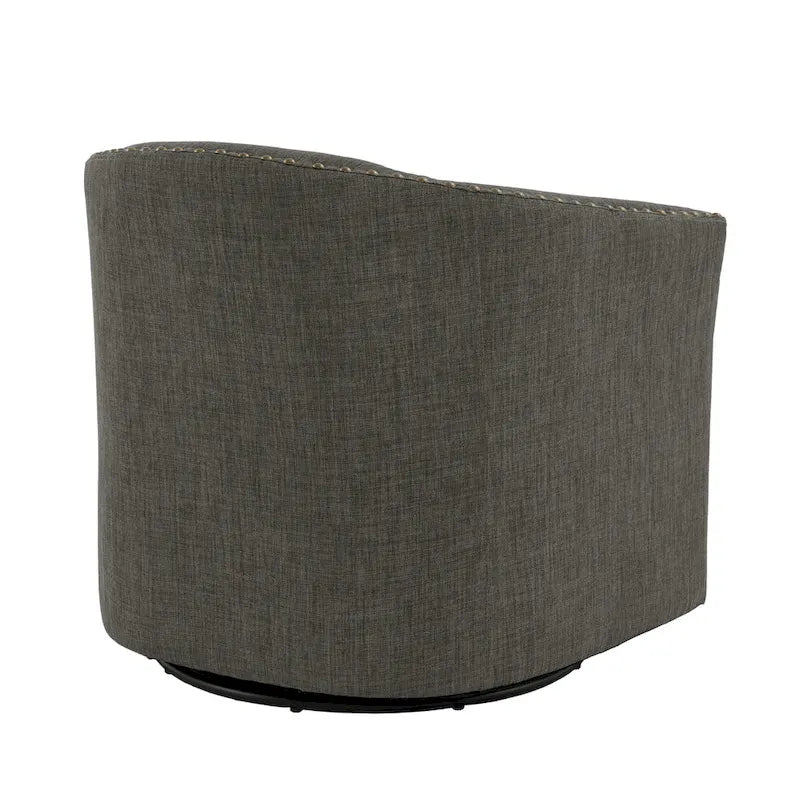 Ensemble de 2 fauteuils pivotants rembourrés avec garniture cloutée