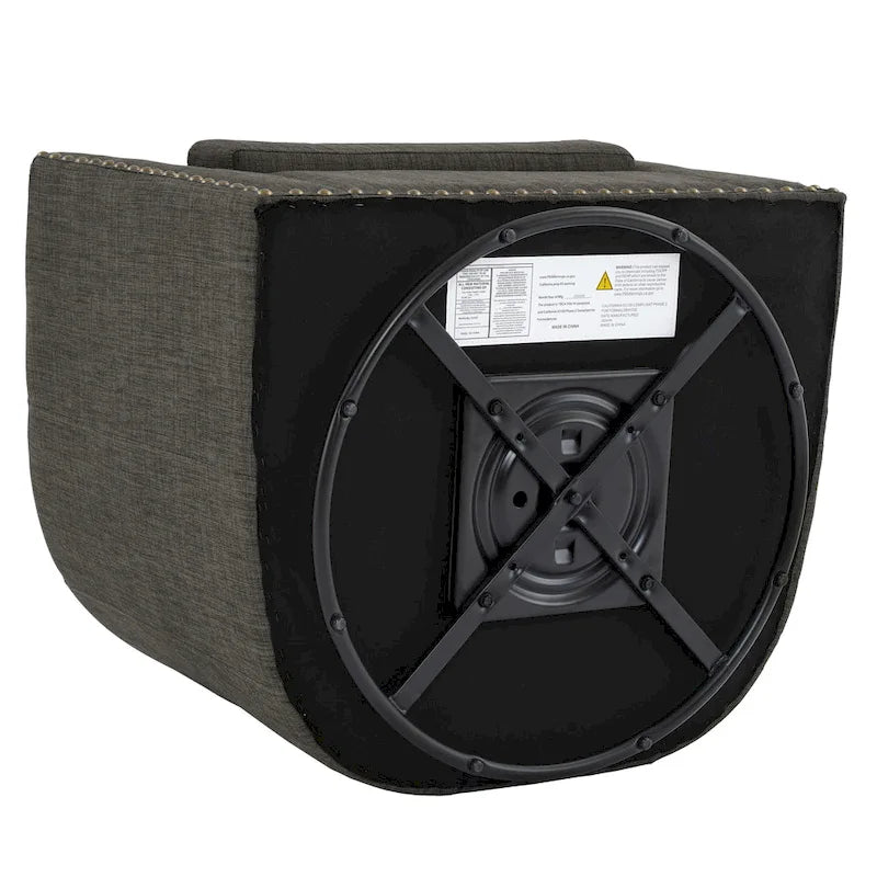 Ensemble de 2 fauteuils pivotants rembourrés avec garniture cloutée