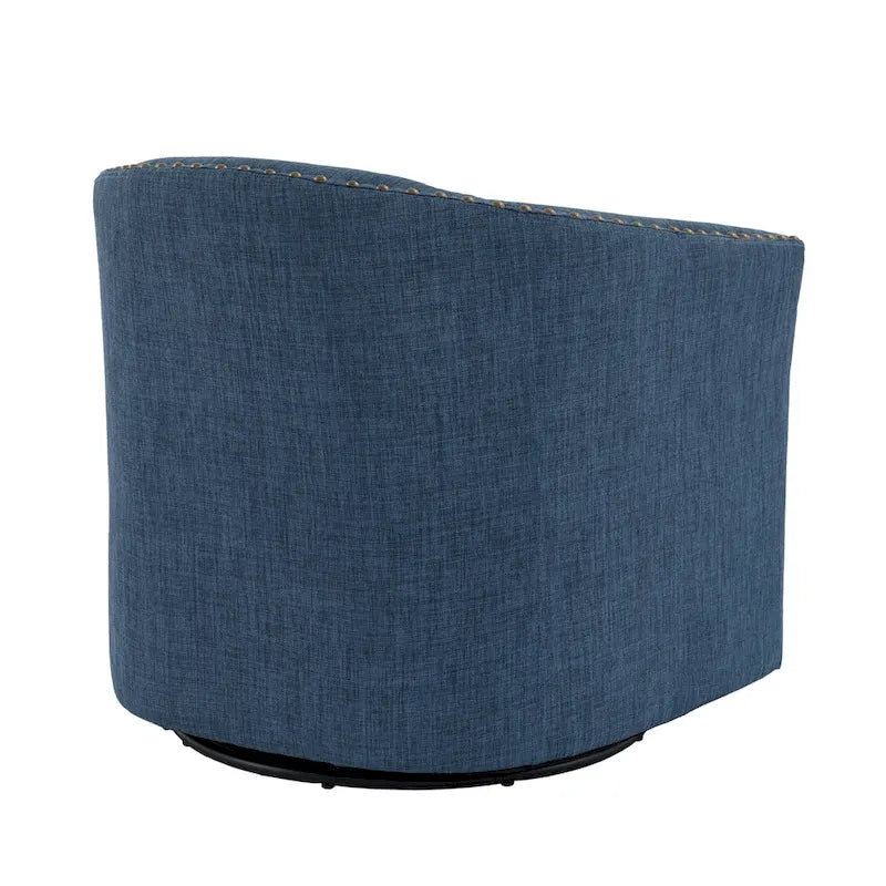 Ensemble de 2 fauteuils pivotants rembourrés avec garniture cloutée