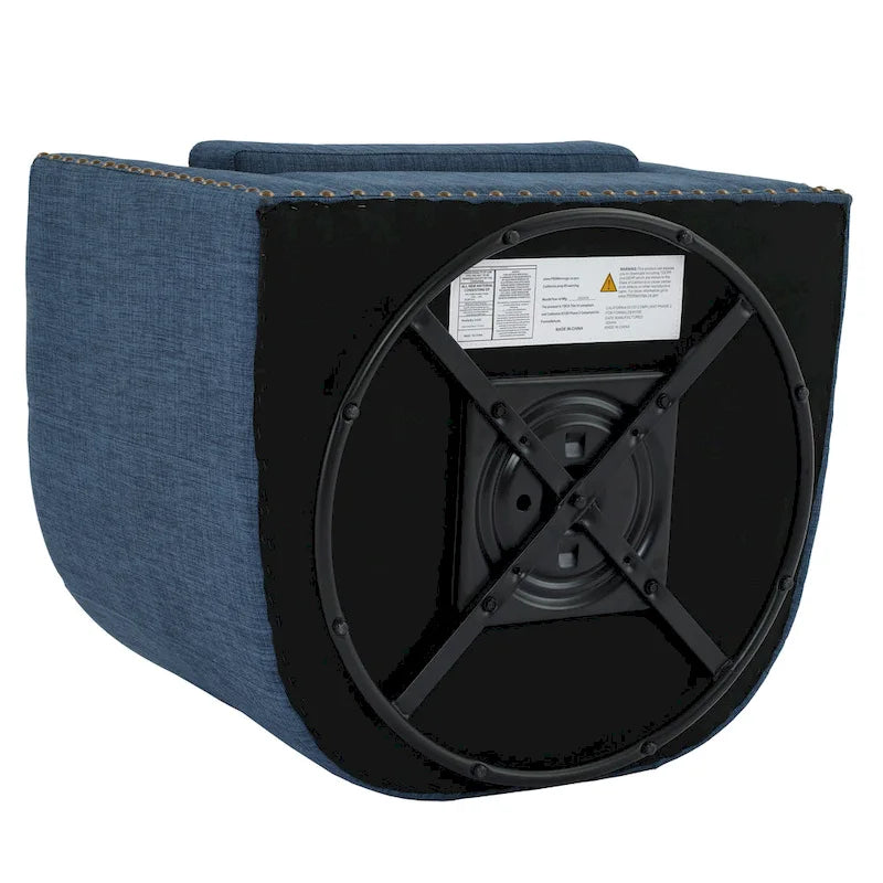 Ensemble de 2 fauteuils pivotants rembourrés avec garniture cloutée